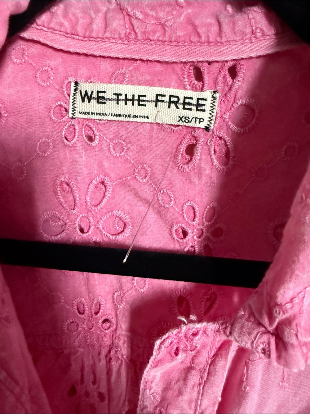 NWOT We The Free Mae Washed Eyelet Shirt by Free People in the shade "pink wash. - Picture 5 of 9
